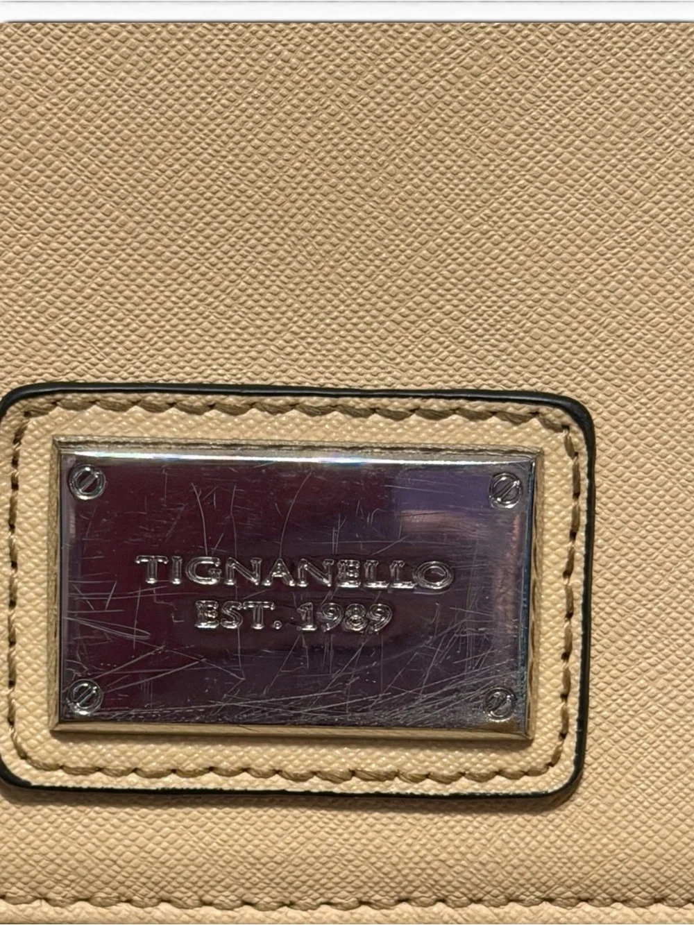Tignanello Pale Yellow Crossbody Wallet w/call outs (corners&strap)
